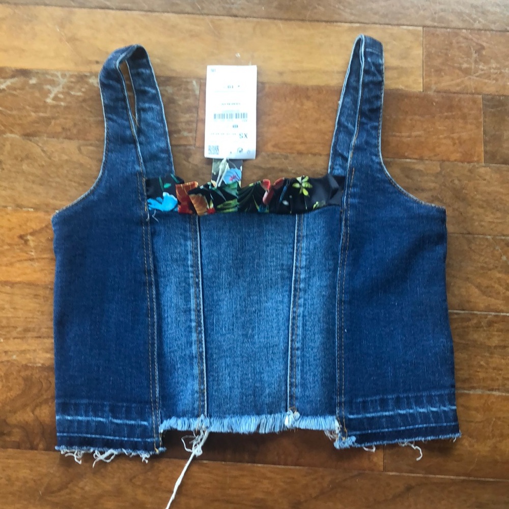 Zara denim crop top